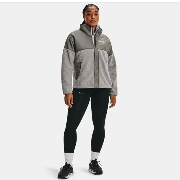 Under Armour Women's Mission Boucle FullZip Jacket Gray Swacket Water Resist NEW - Picture 6 of 6